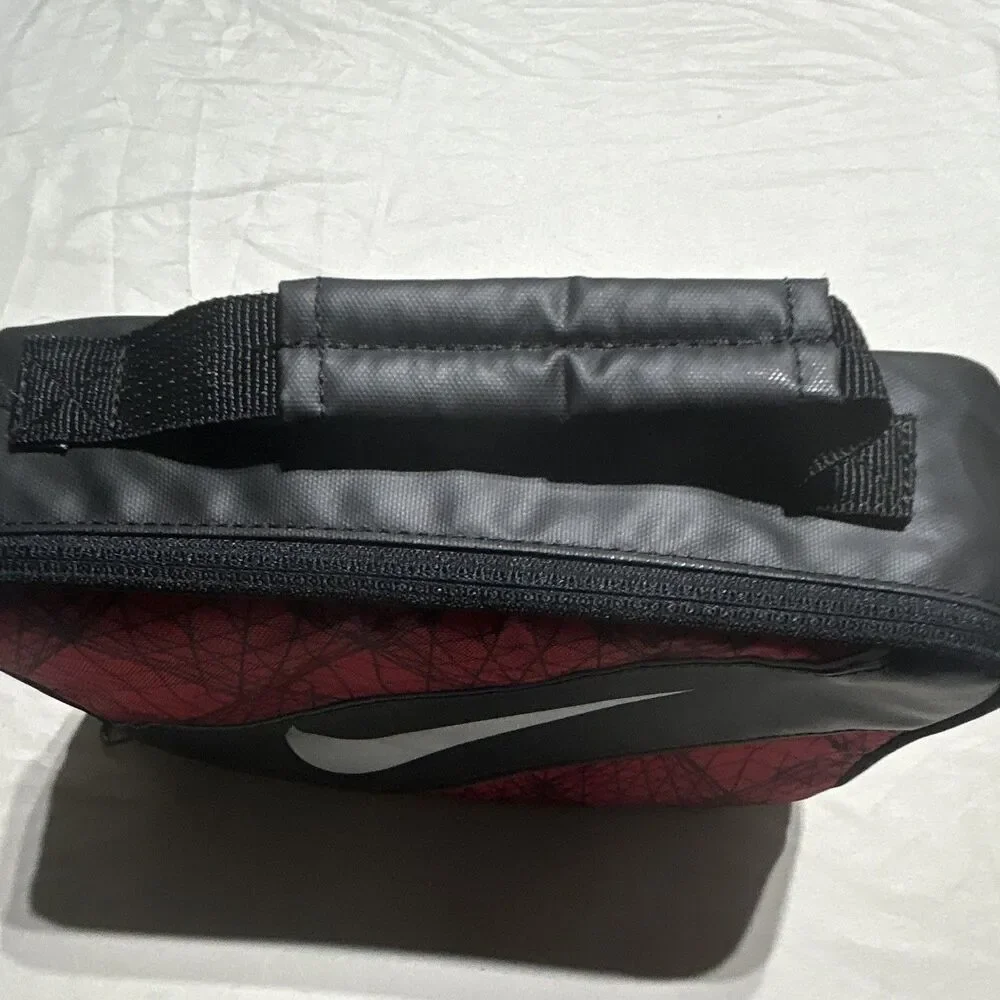 Nike Insulated Lunch Bag Box Red Black Swoosh Graphic Print Cooler Tote